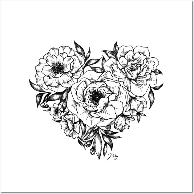 Foral Heart Bouquet Wall Art by Akbaly